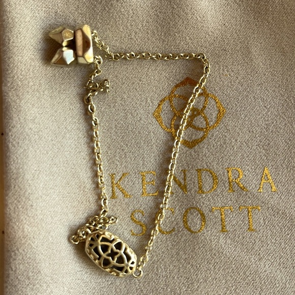 Kendra Scott Elaina gold adjustable chain bracelet rose gold Drusy Stone. - Picture 3 of 4
